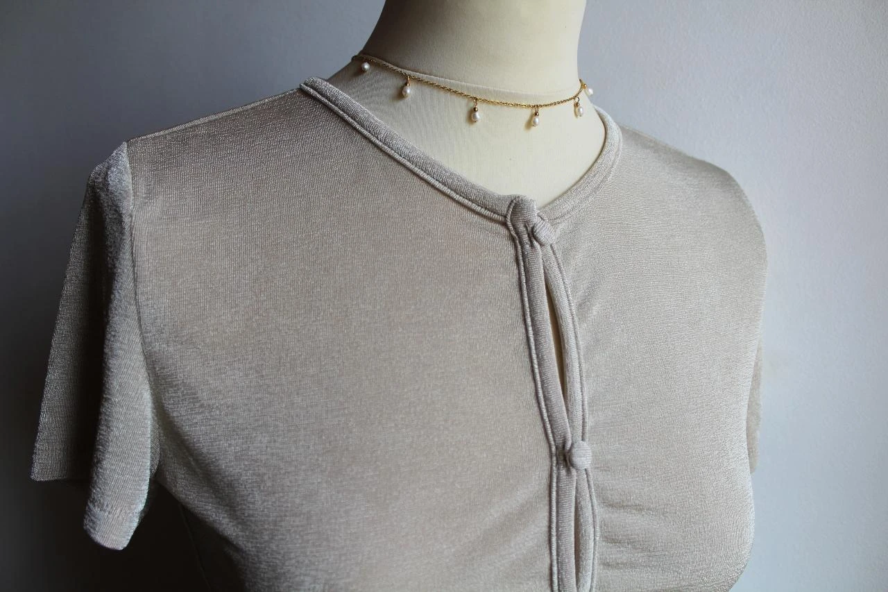 Top court/crop top Ardene beige irisé – photo 3
